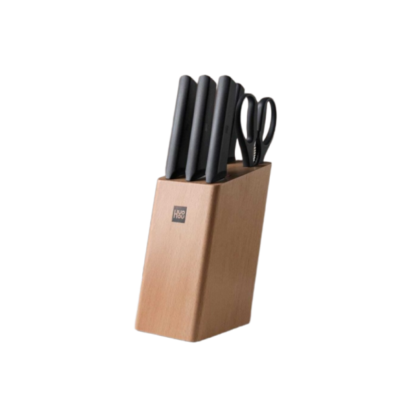 Набор кухонных ножей Xiaomi Huohou Kitchen HU0057 4 ножа, ножницы, подставка